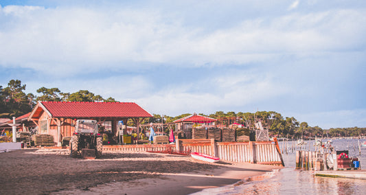 Mer et cabane au Cap Ferret