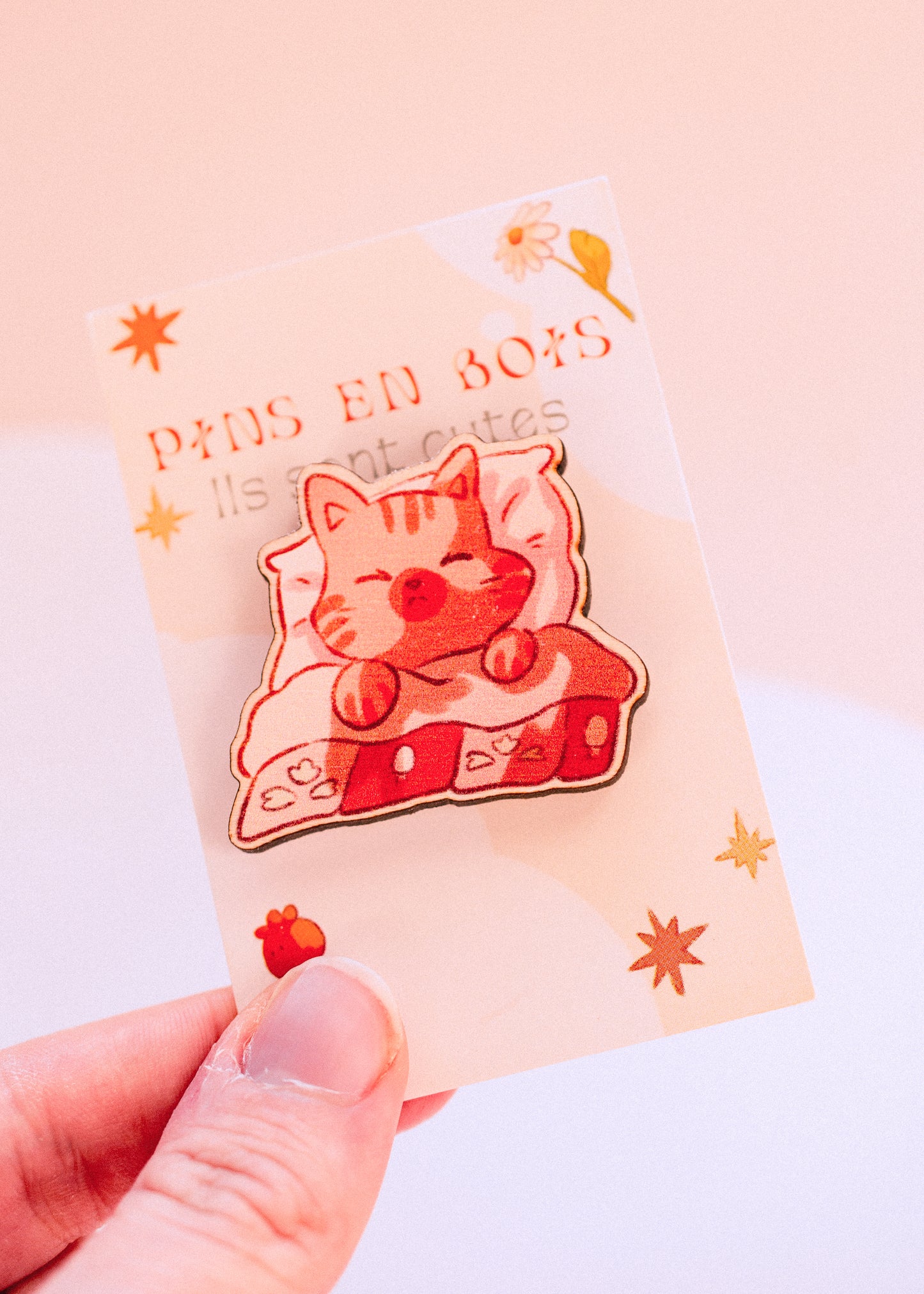 Pins en bois - Chat dodo
