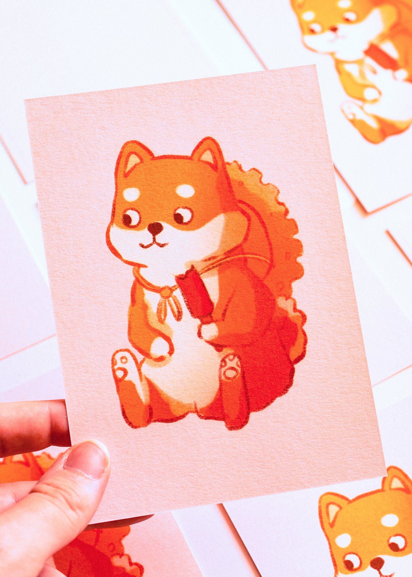 Mini prints - Shiba with his ice cream