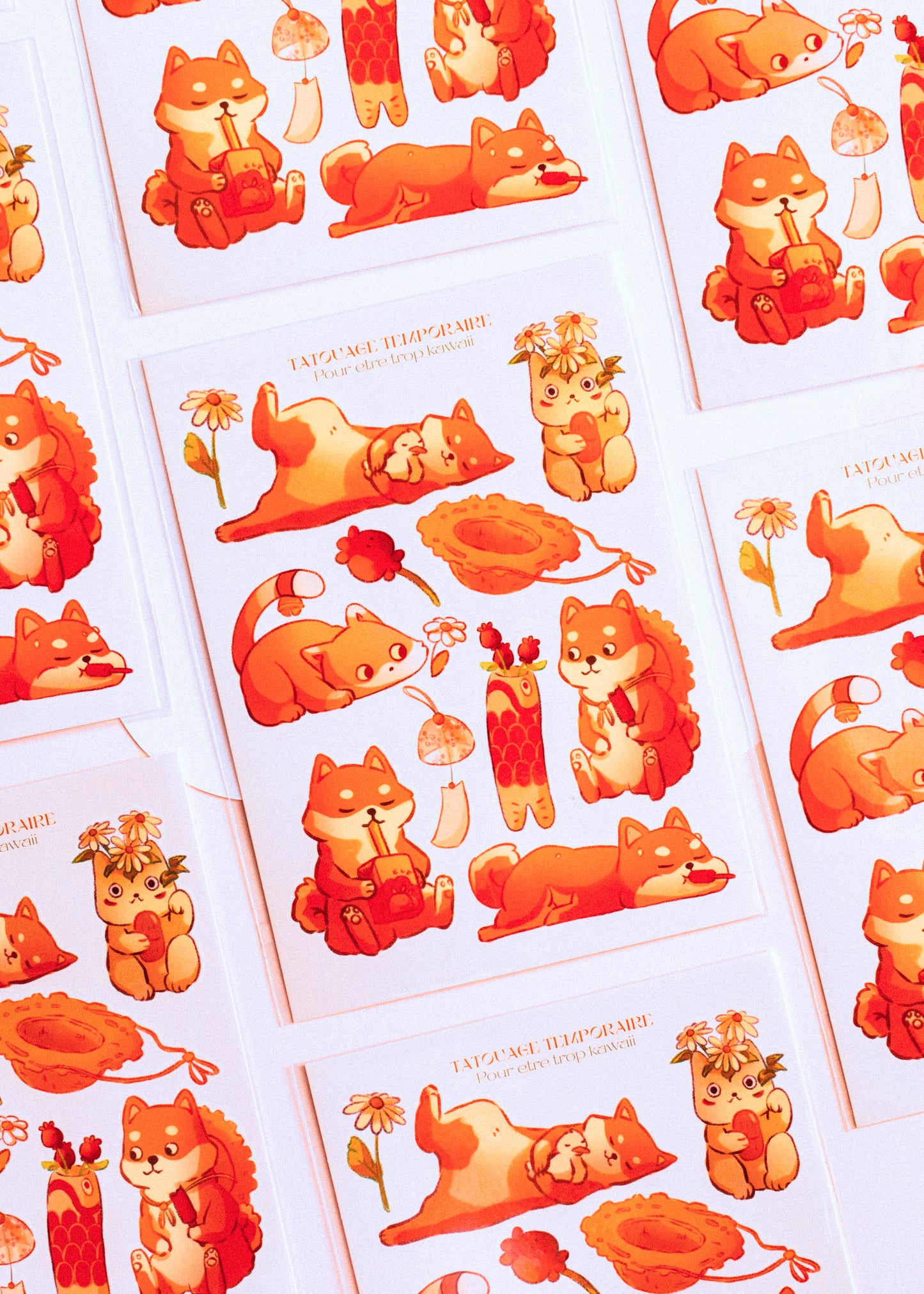 Temporary tattoo - Summer Shibas