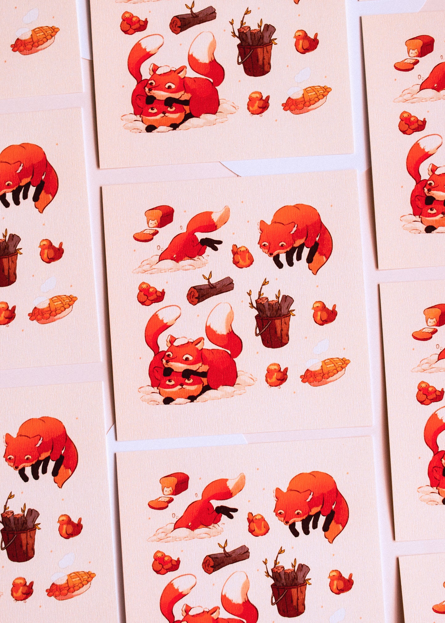 Print - Winter Foxes