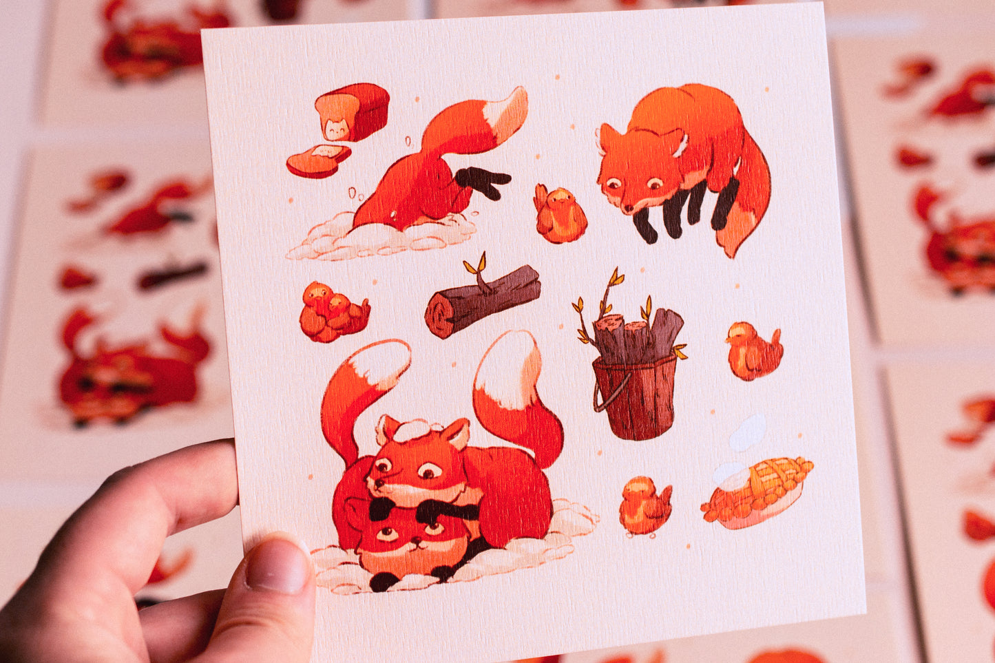 Print - Winter Foxes