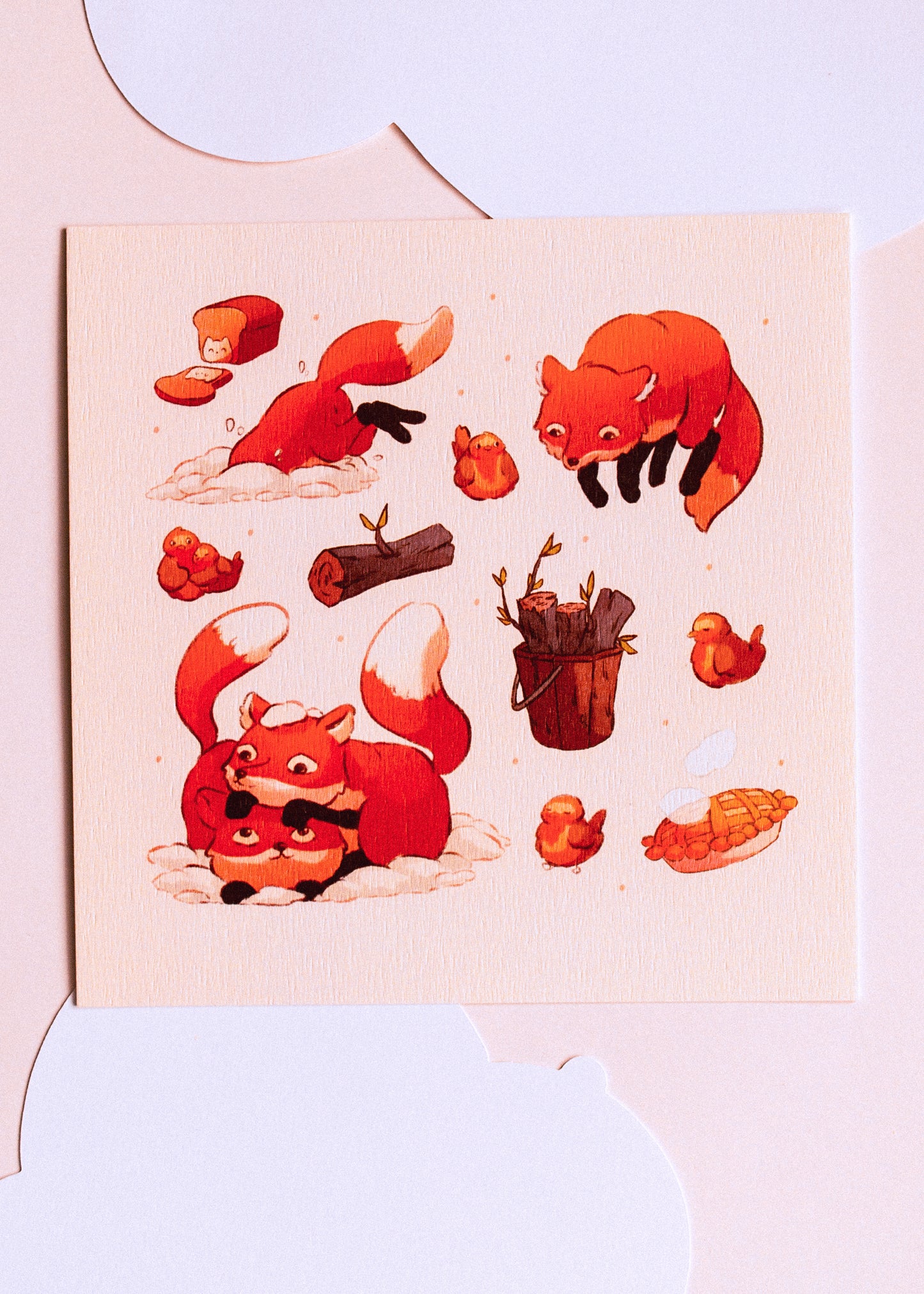 Print - Winter Foxes