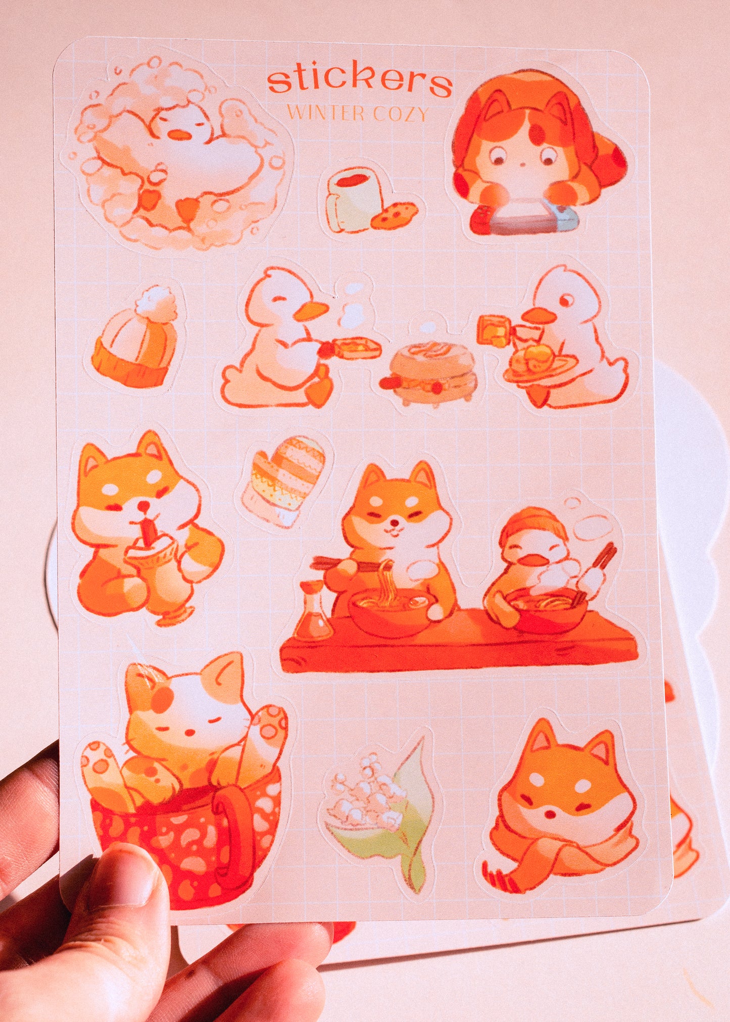 Feuille de stickers - Hiver cozy