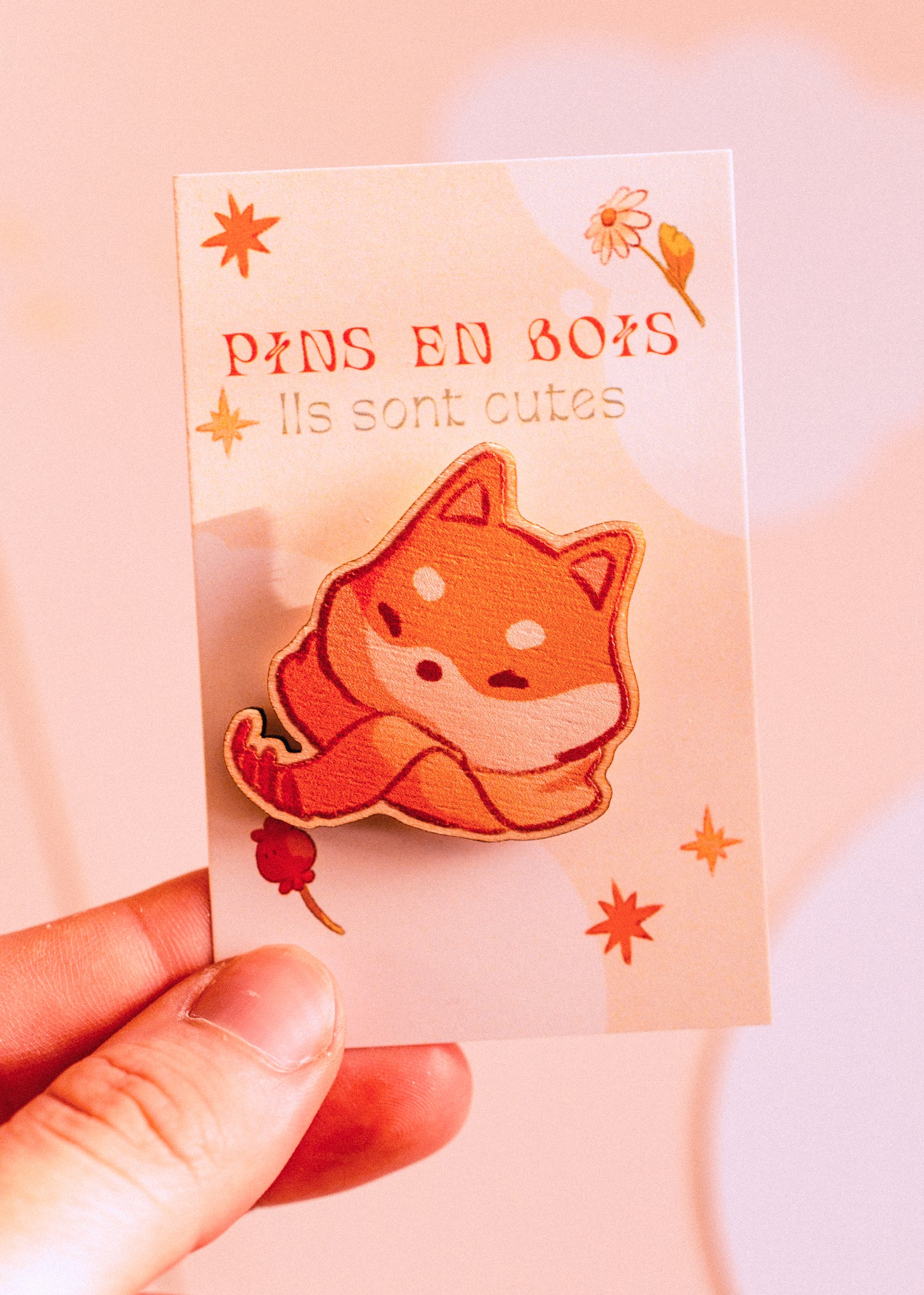 Wooden pins - Shiba scarf