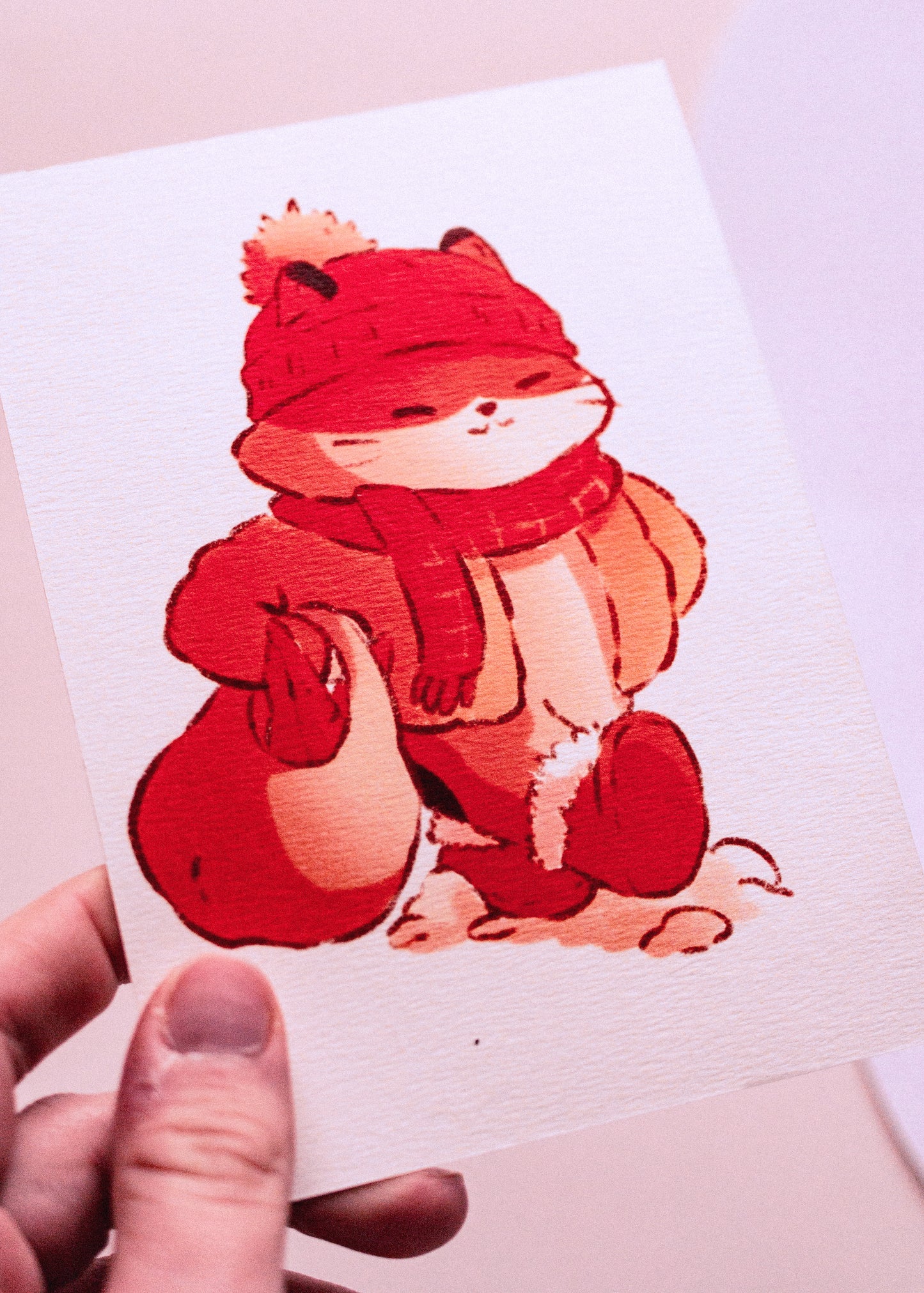 Mini prints - Cat running snowy