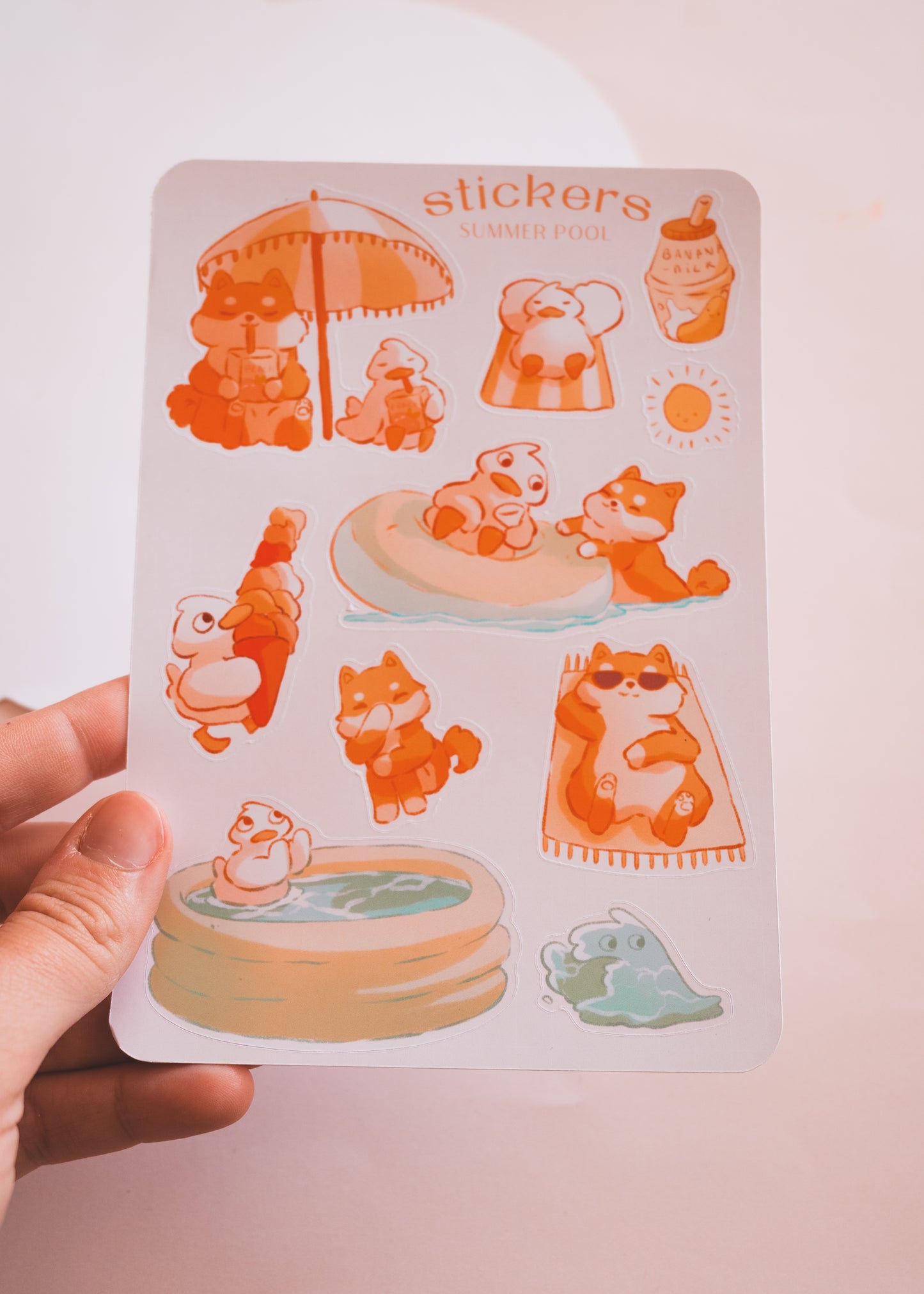 Feuille de stickers - Piscine party
