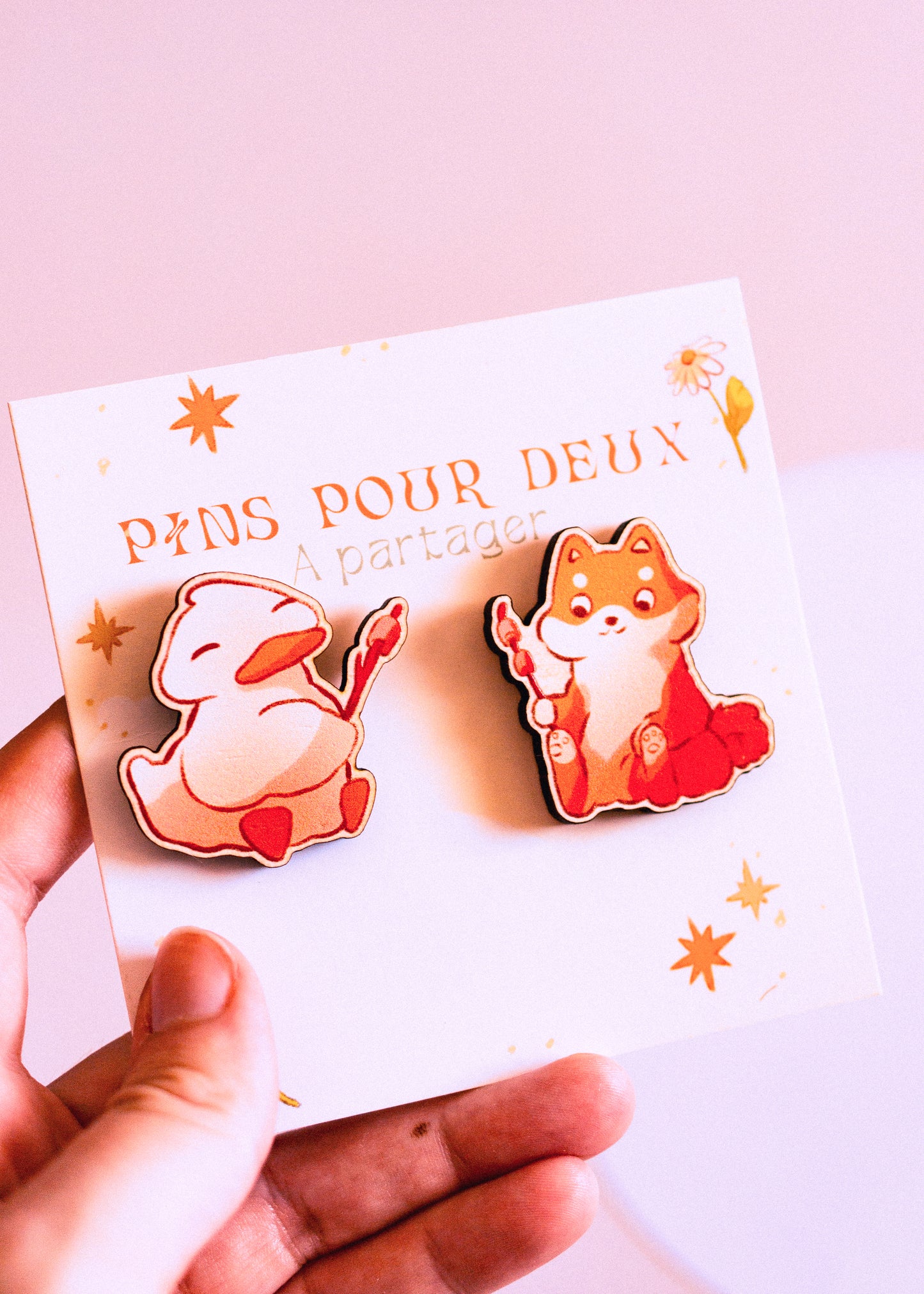 Wooden pins - Bubble tea ducks