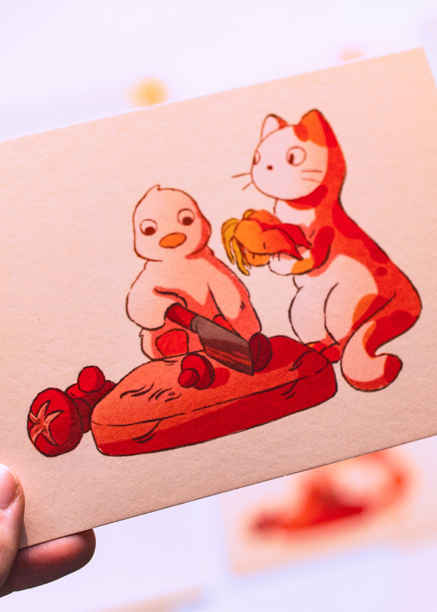 Mini prints - Cat & duck kitchen