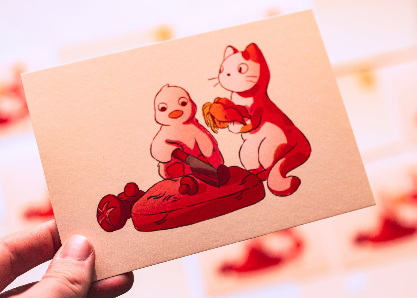 Mini prints - Cat & duck kitchen