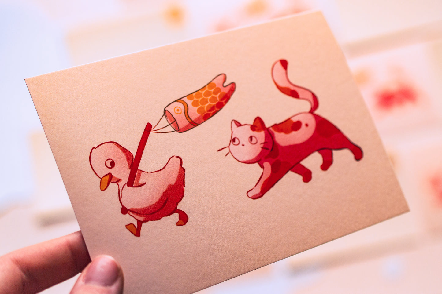 Mini prints - Koinobori cat & duck