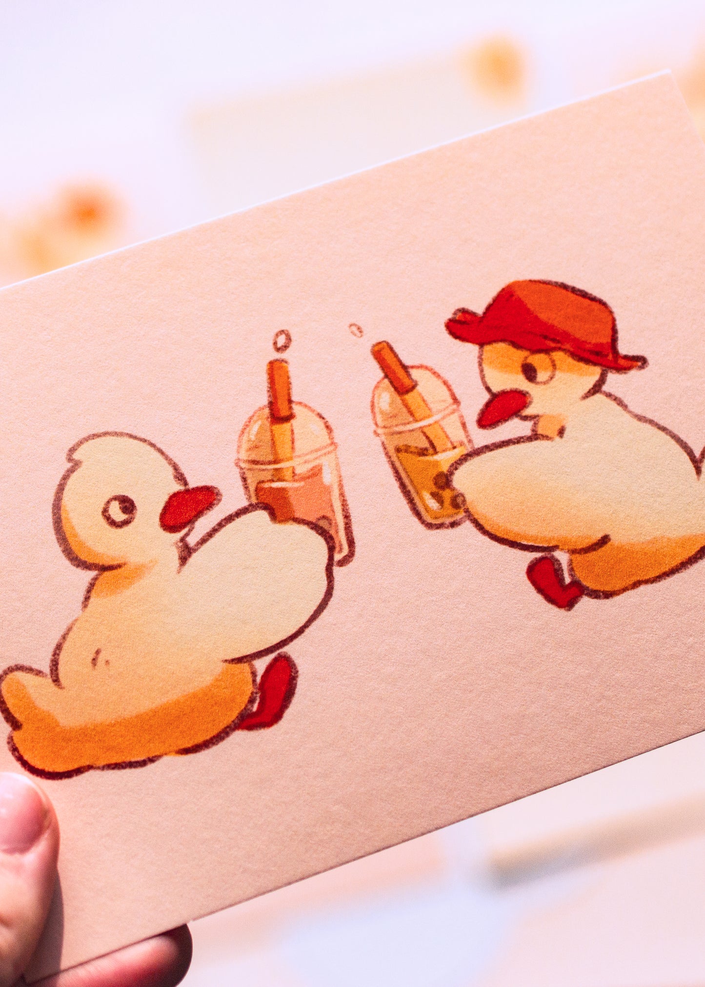 Mini prints - Bubble tea ducks