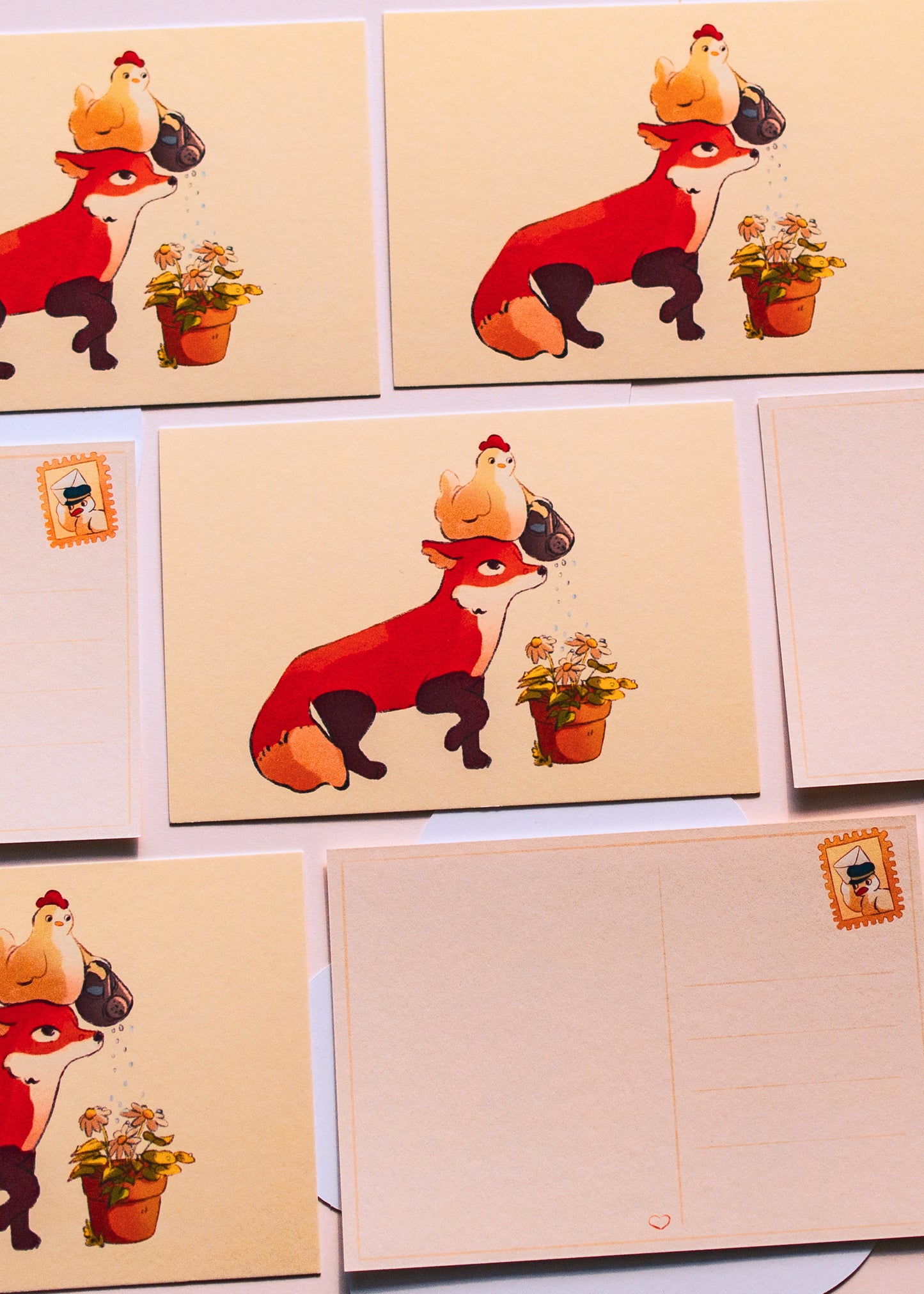 Mini prints - Fox and his chicken