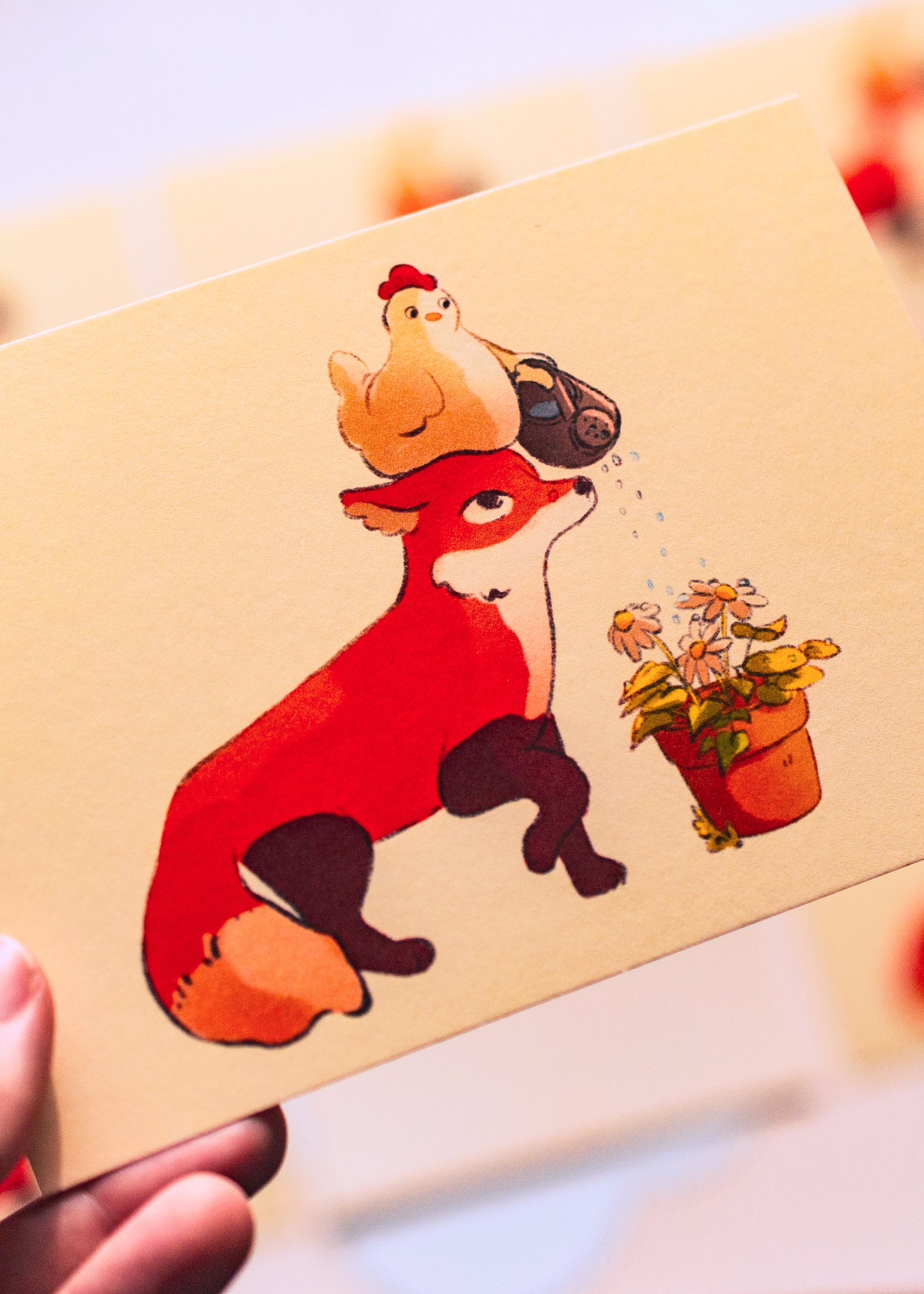 Mini prints - Fox and his chicken