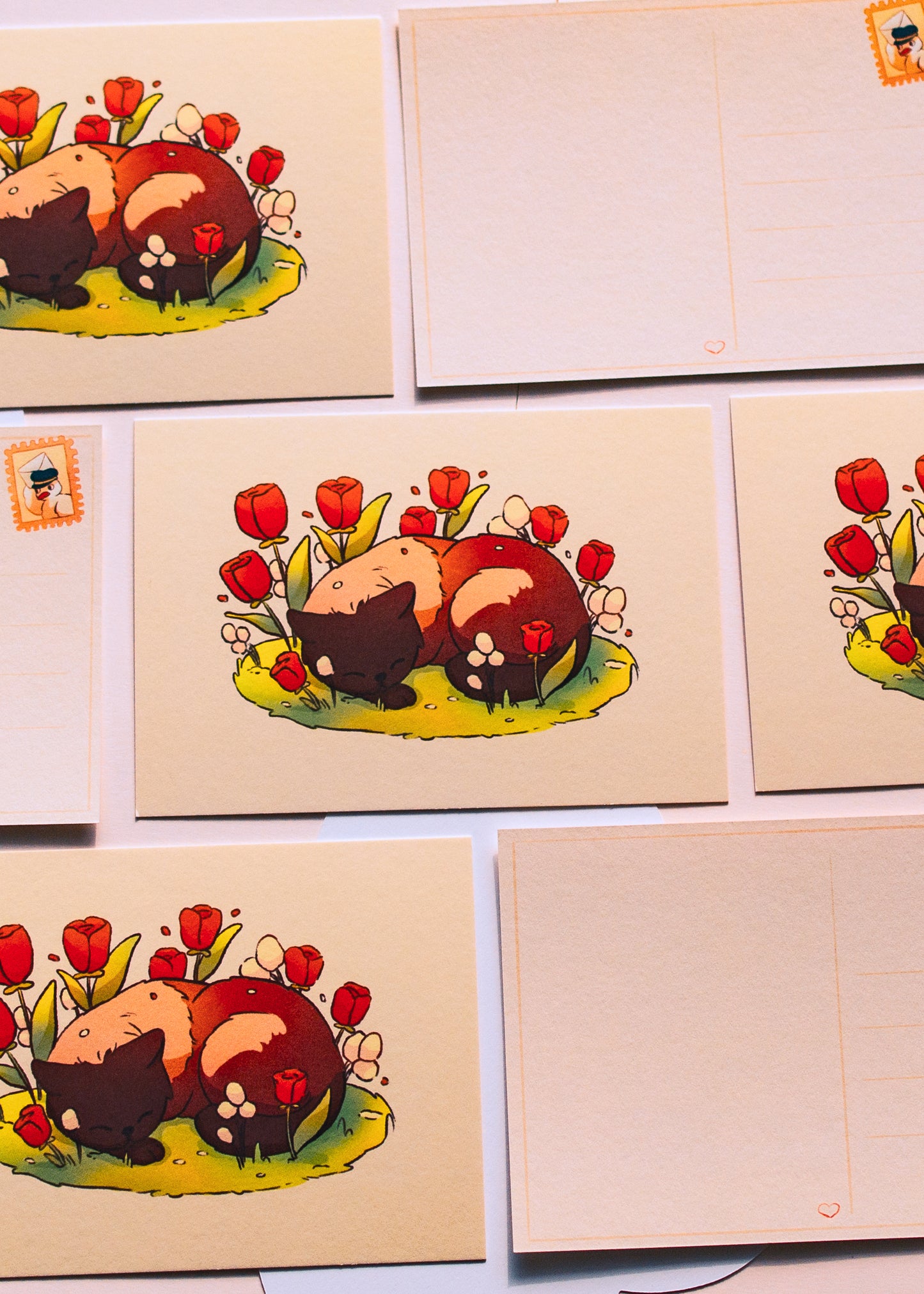 Mini prints - Cat in the flowers