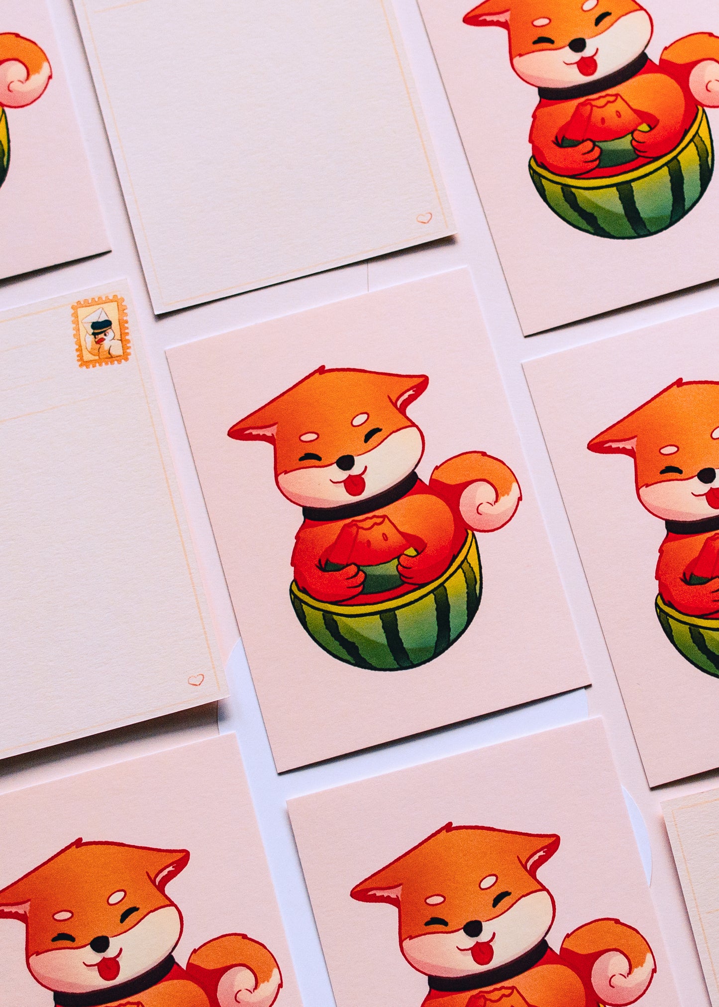 Mini prints - Shiba and his watermelon