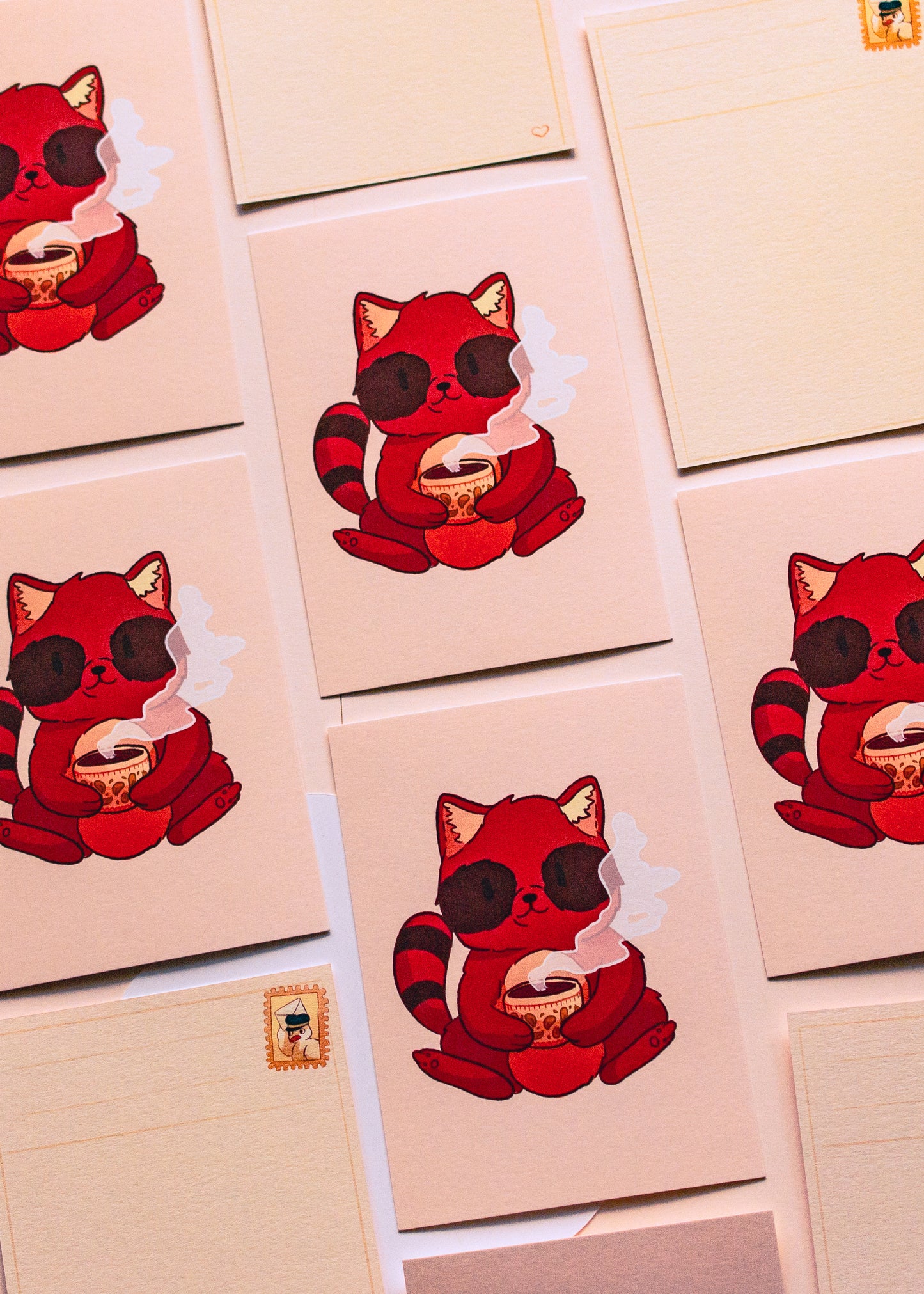 Mini prints - Tanuki and his coffee