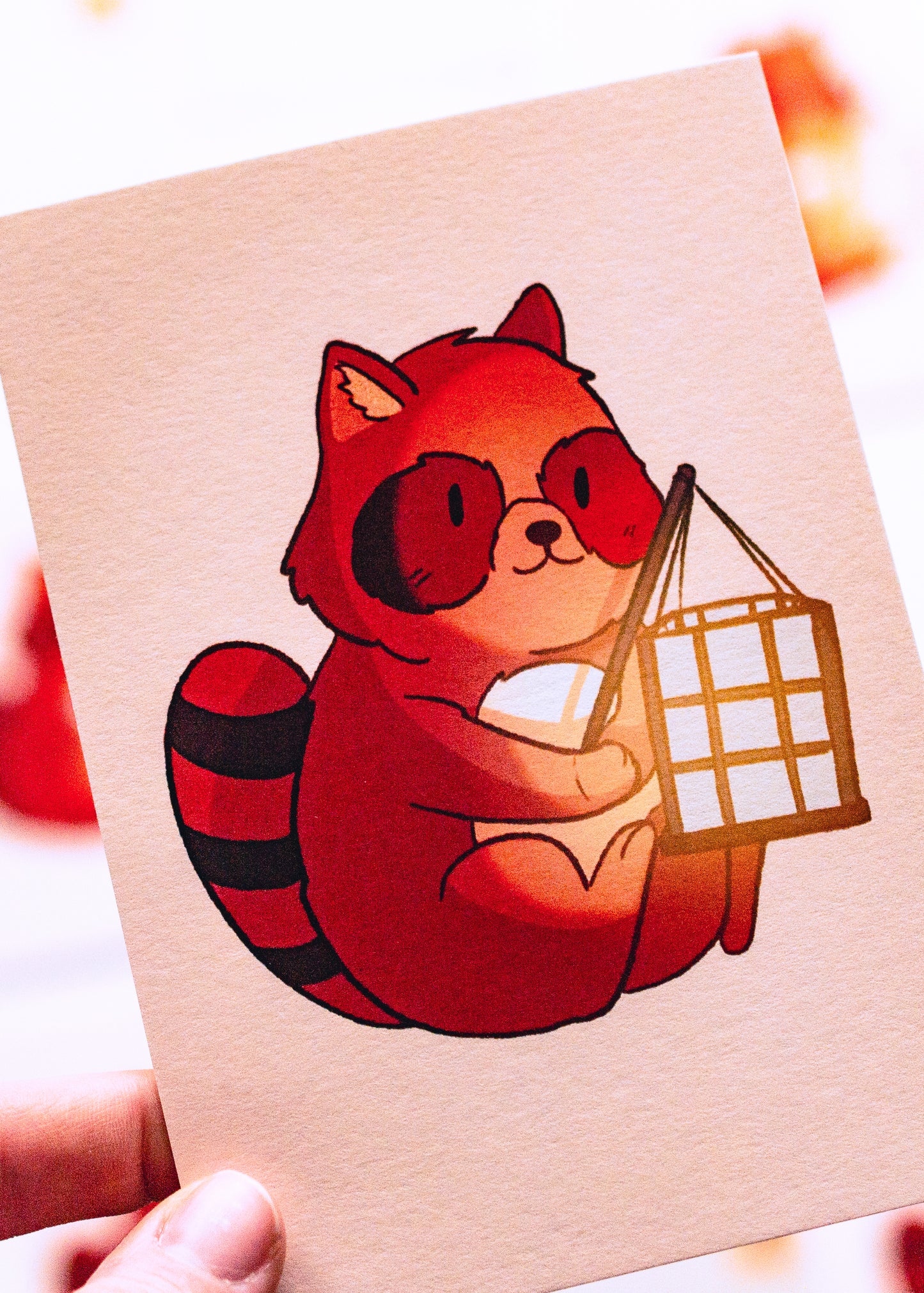 Minis prints - Tanuki et son lampion