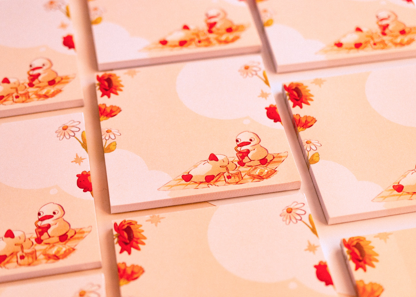 Square notepad - Spring ducks