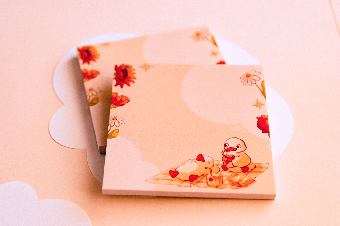 Square notepad - Spring ducks