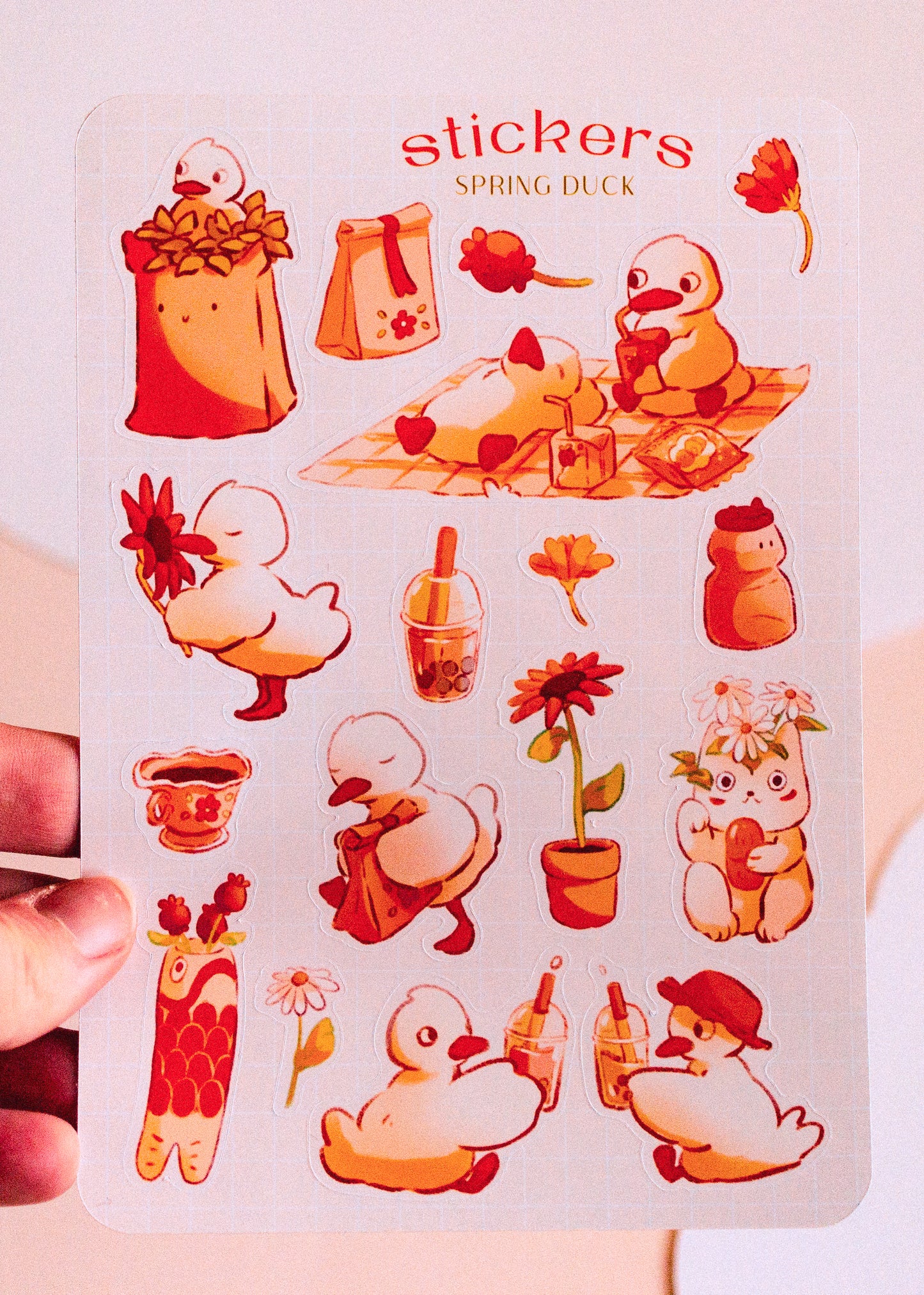 Sticker sheet - Spring ducks