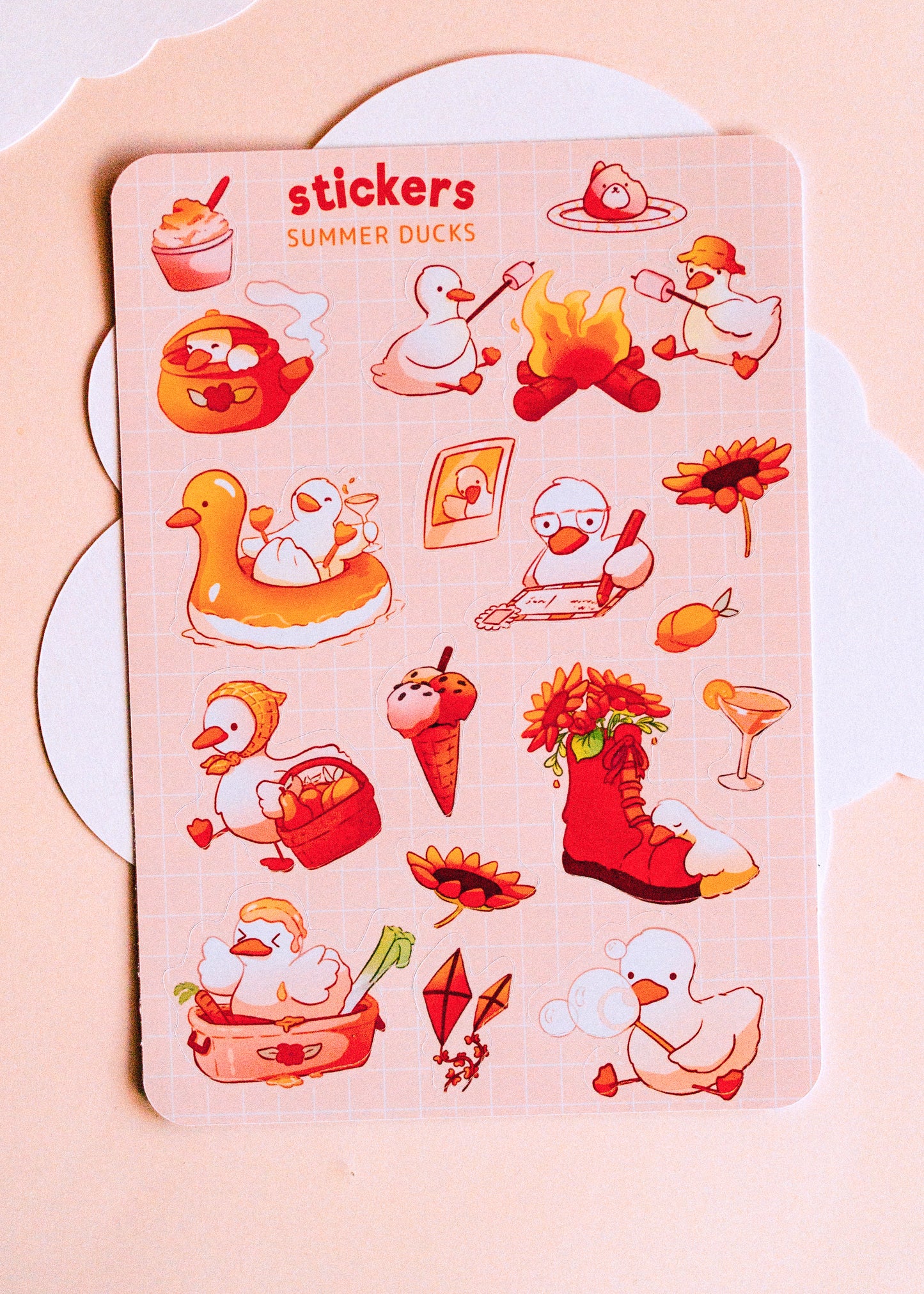 Sticker sheet - Summerly ducks