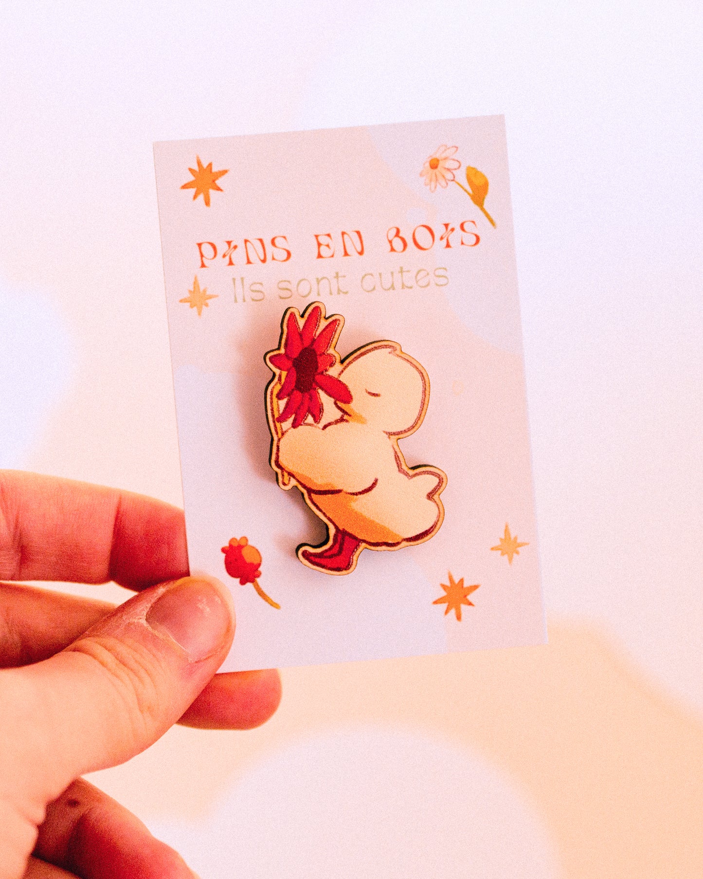 Wooden pins - Sunflower duck