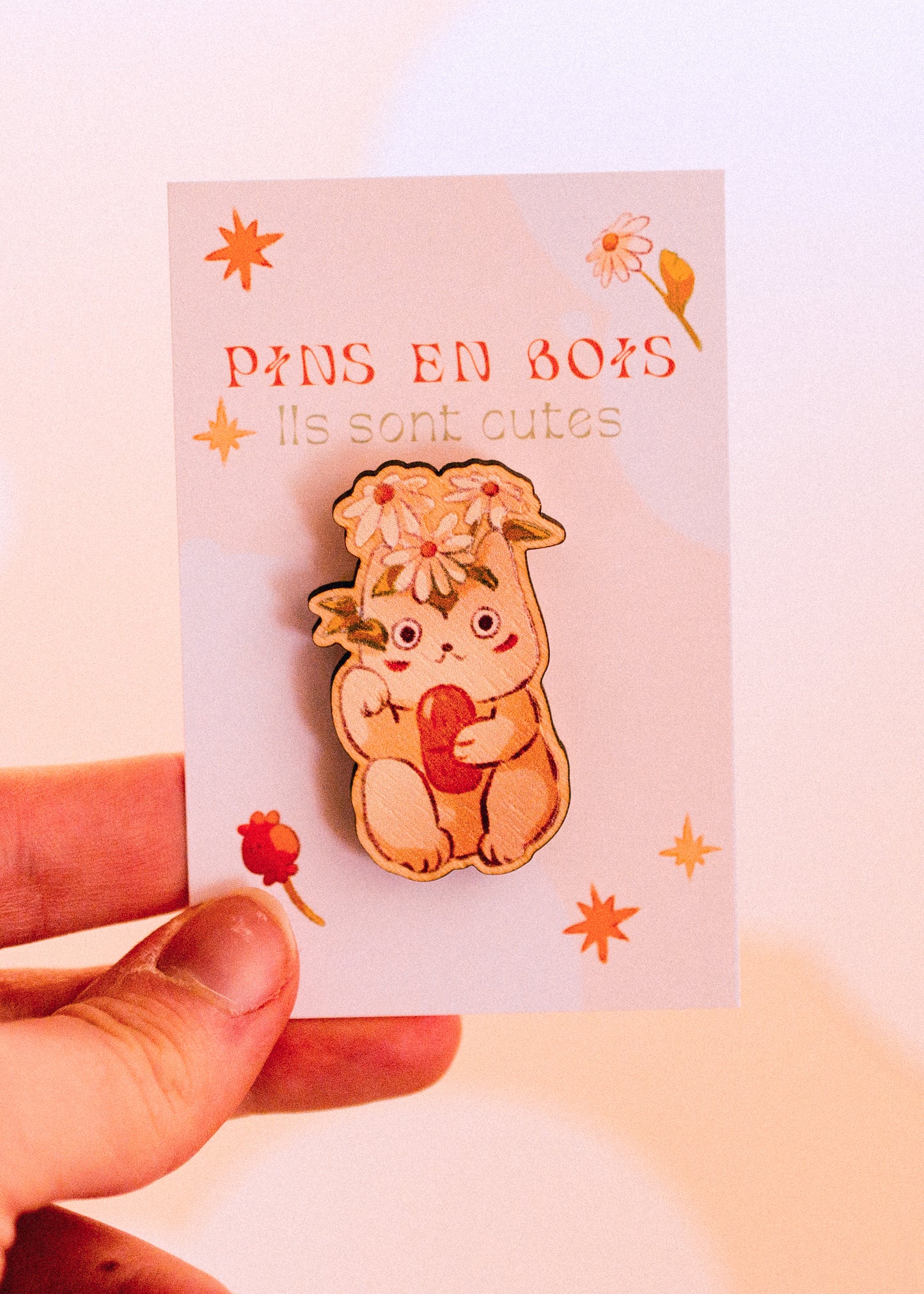 Wooden pins - Hello cat