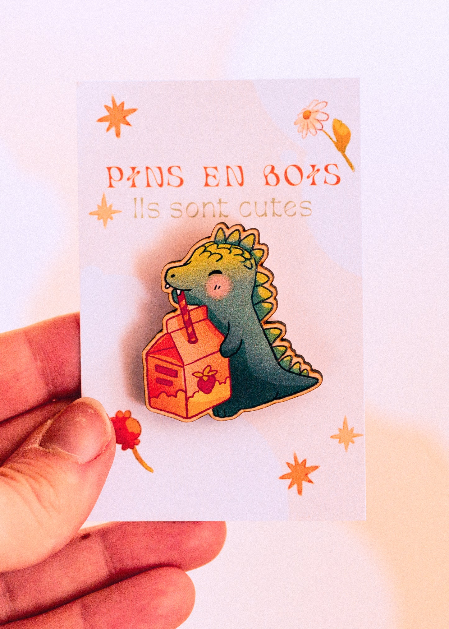 Pins en bois - Petit dino