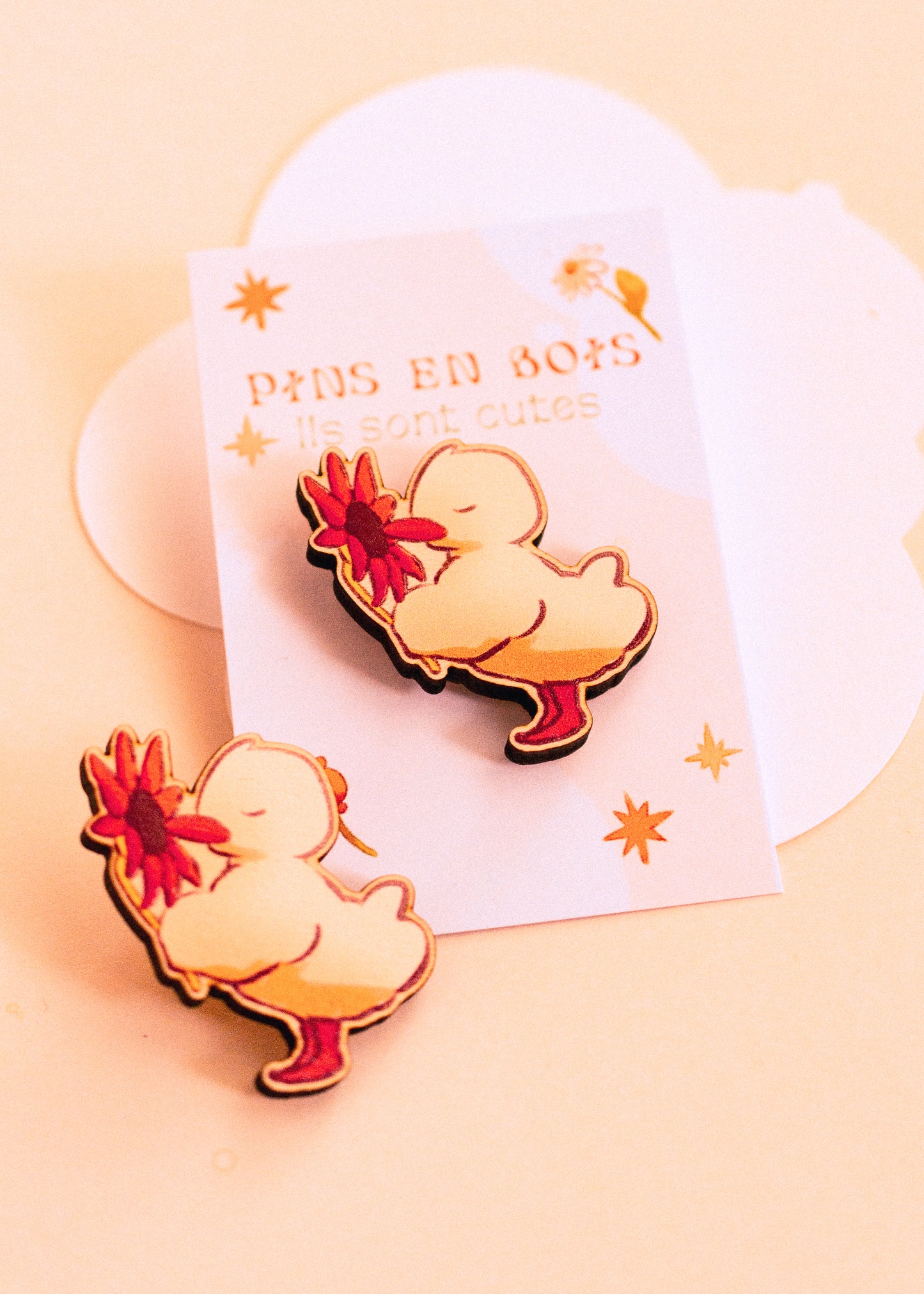 Wooden pins - Sunflower duck