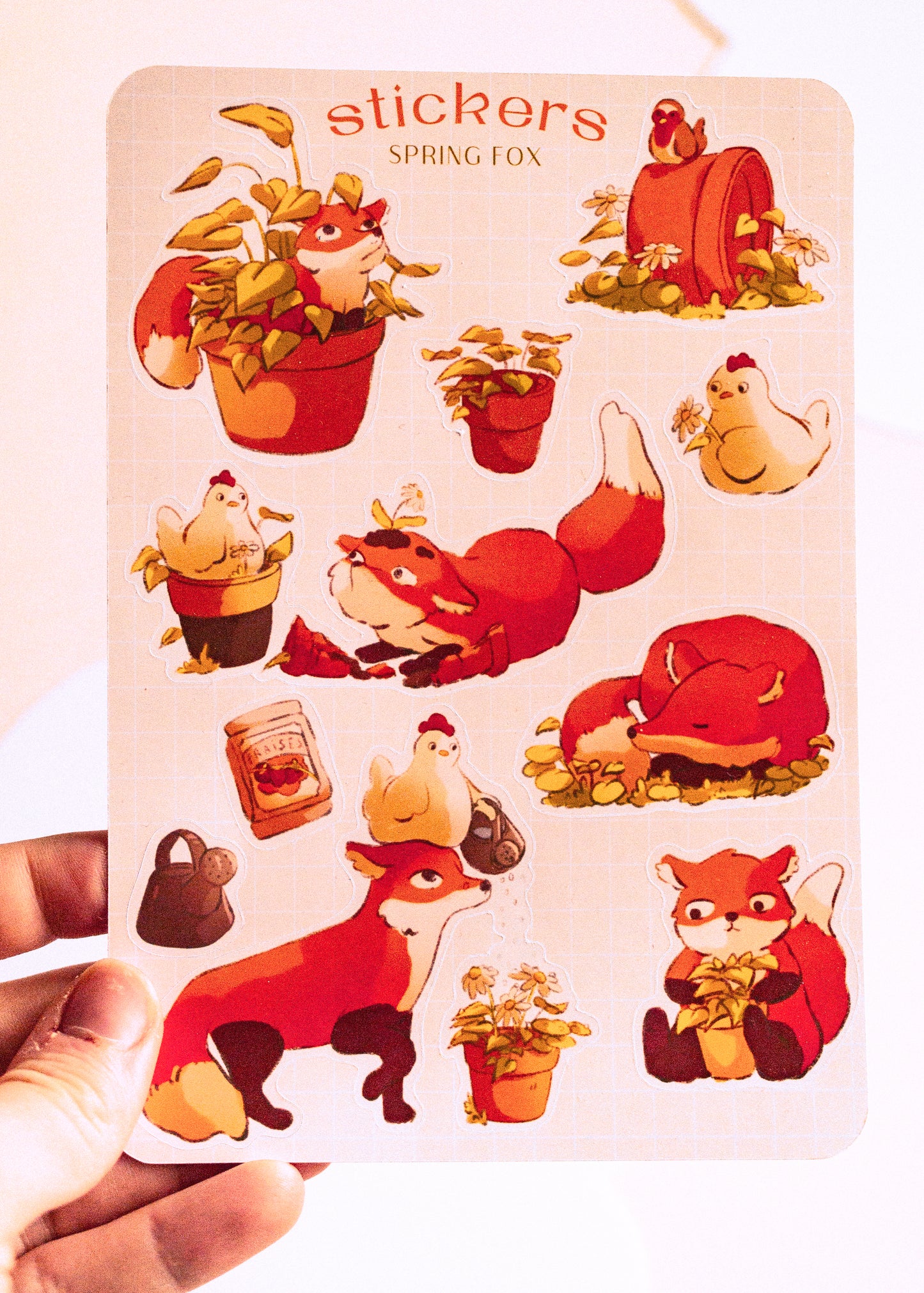 Sticker sheet - Fox in the plants