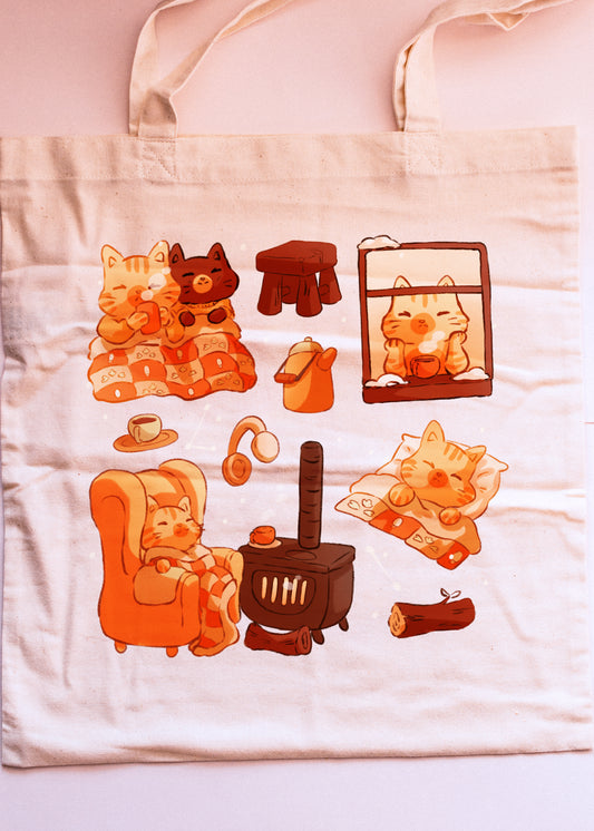 Tote bag couleur - Winter cat