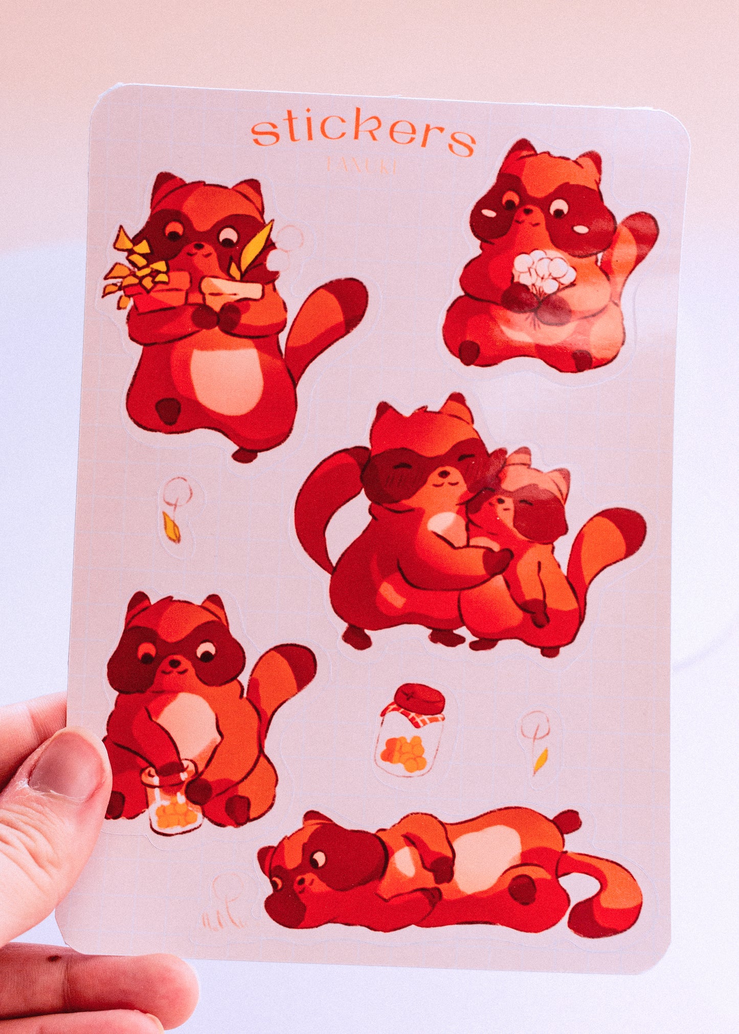 Feuille de stickers - Tanukis