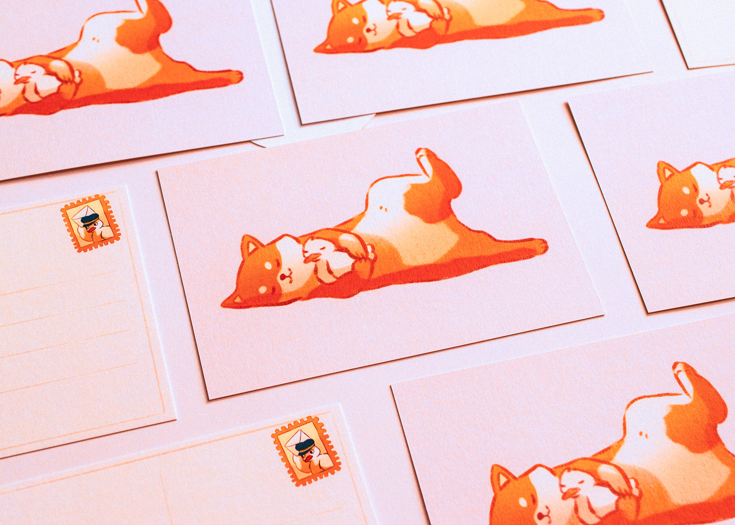 Minis prints - Shiba couché avec Magret