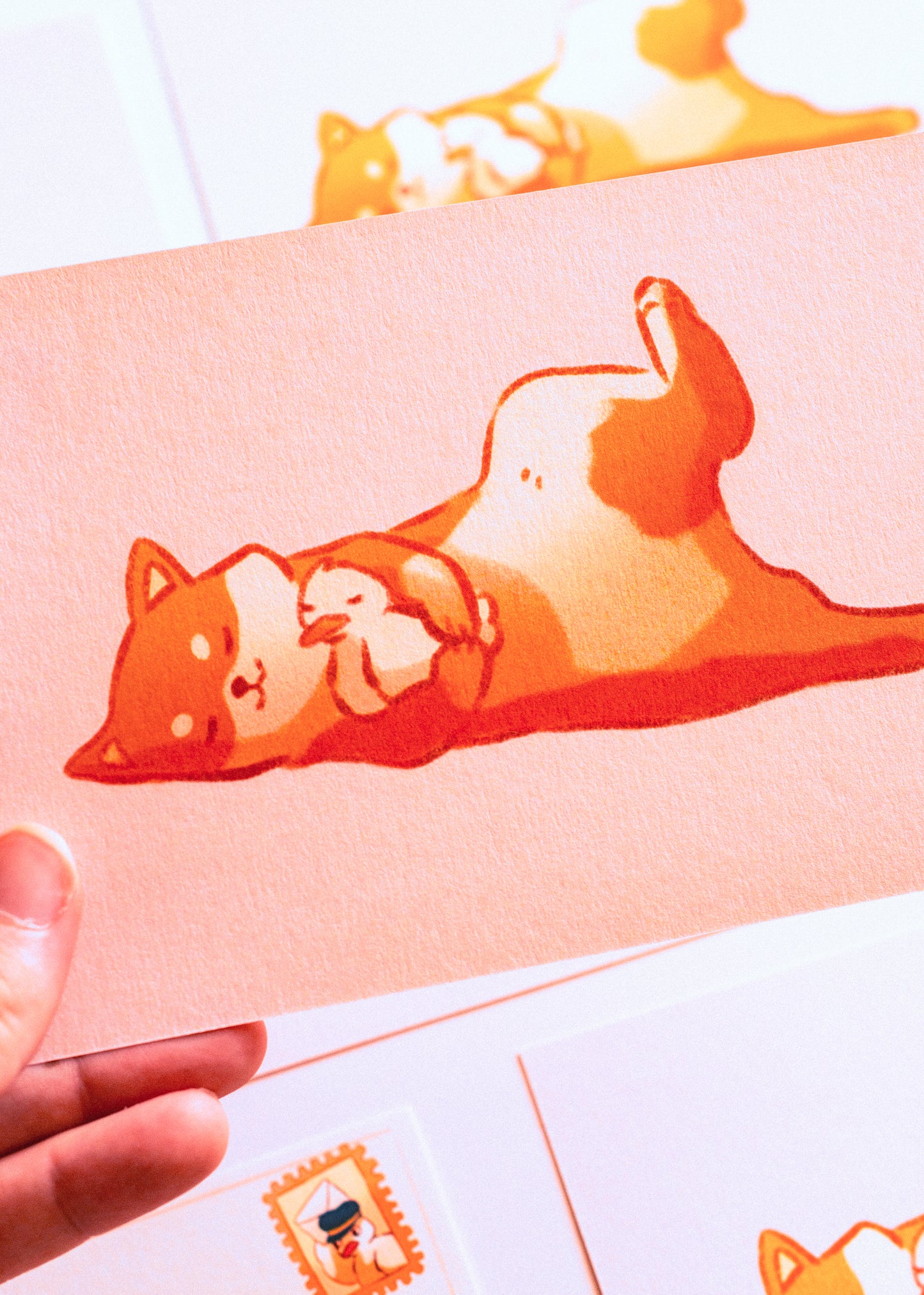 Mini prints - Shiba lying with Duck breast