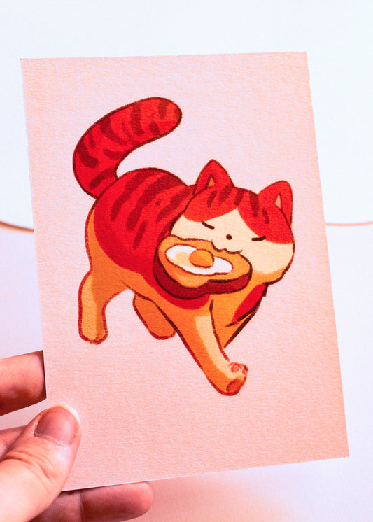 Mini prints - Cat stealing toast