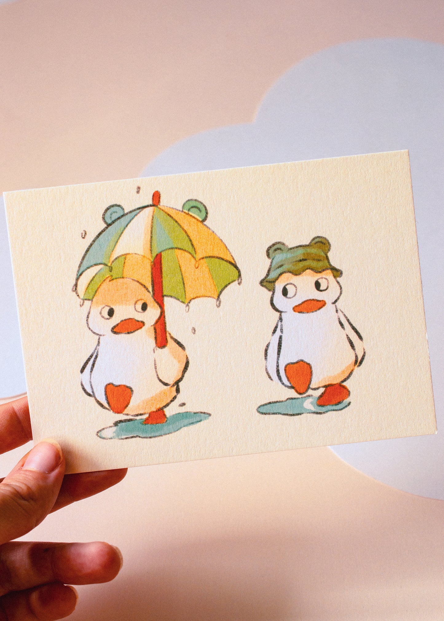 Minis prints - Canards sous la pluie