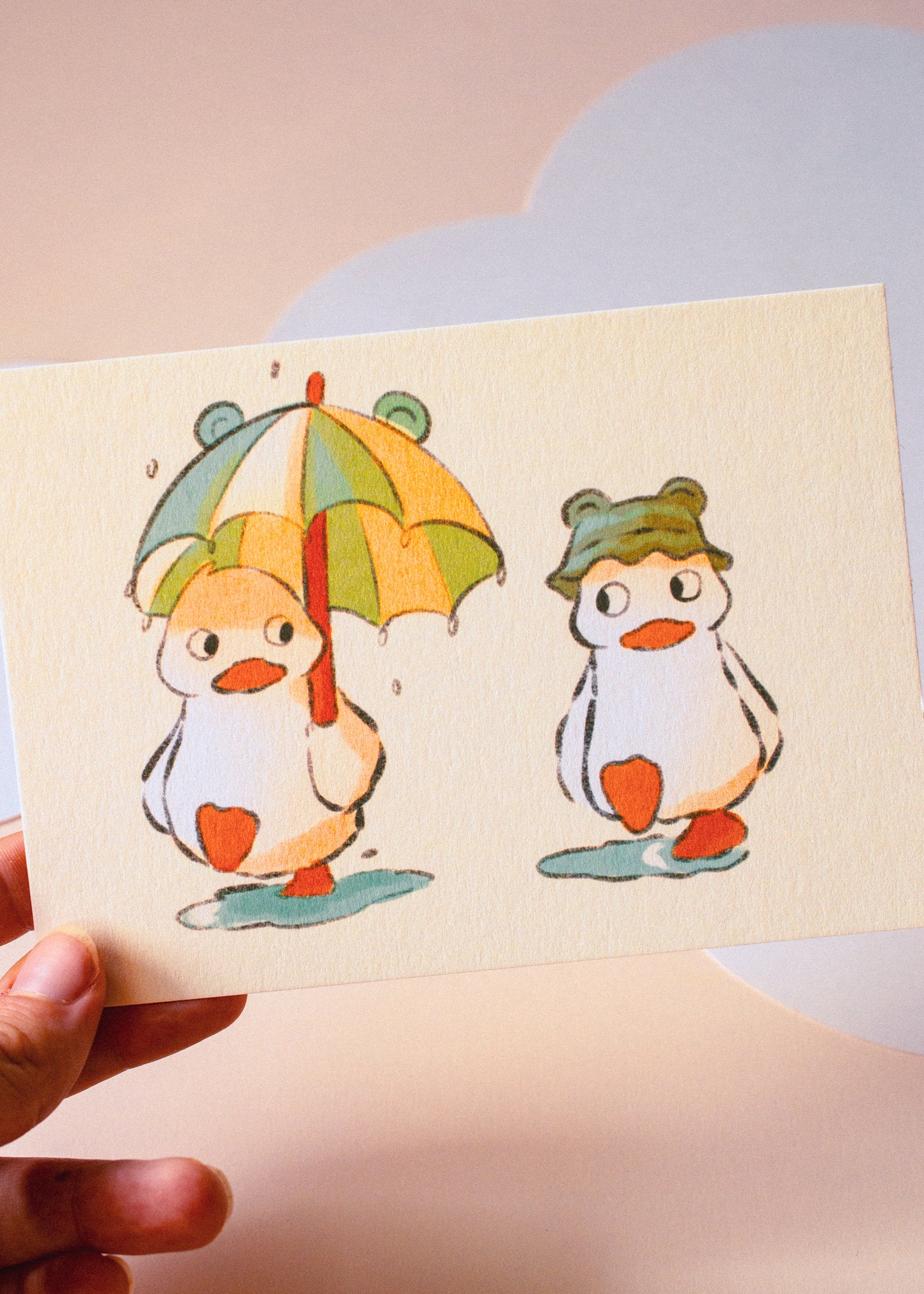 Mini prints - Ducks in the rain
