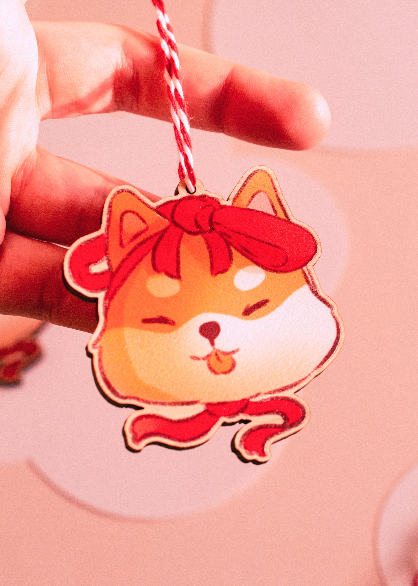 Ornament - Shiba ribbon