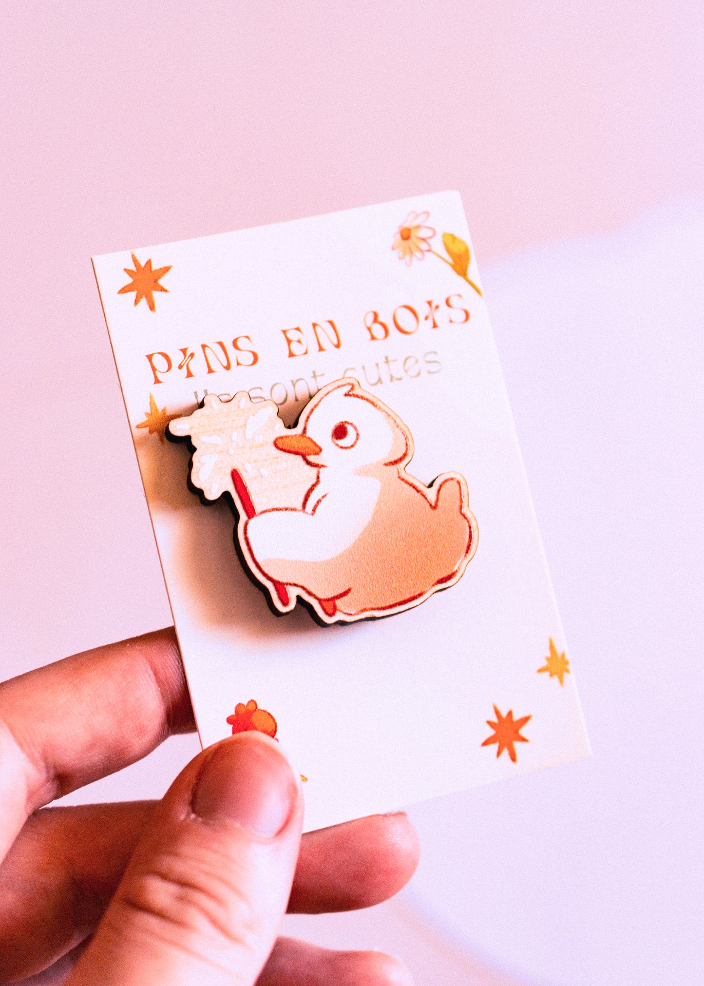 Wooden pins - Bubble tea duck