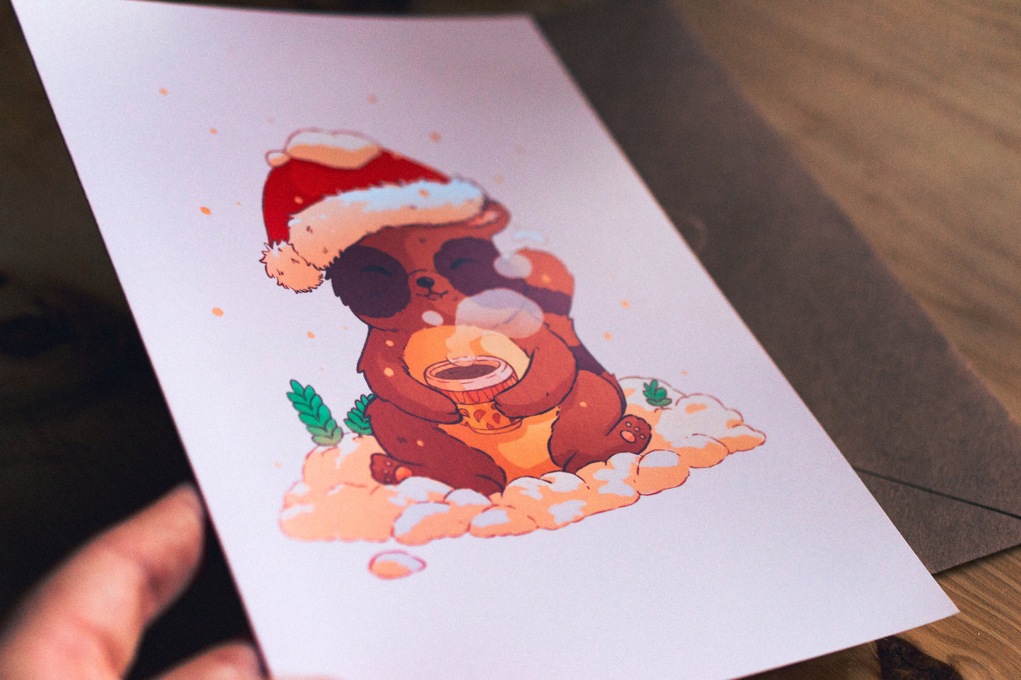 Greeting card - Christmas Tanukis