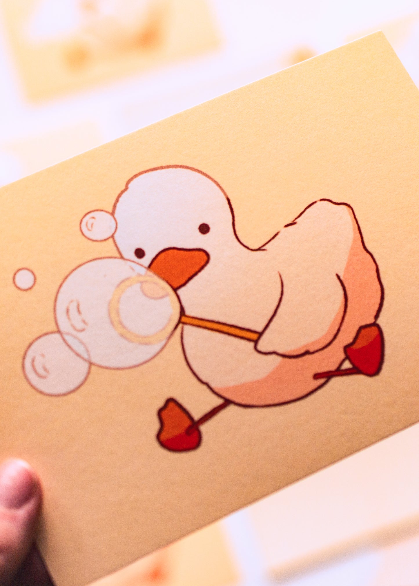 Mini prints - Duck blowing bubbles