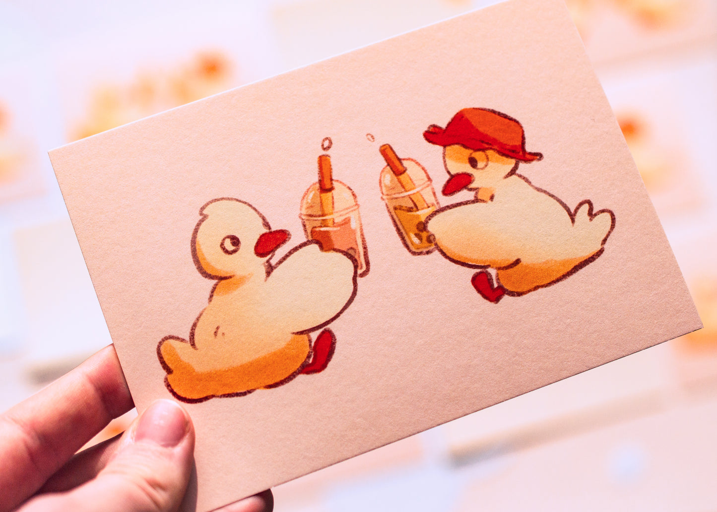 Mini prints - Bubble tea ducks