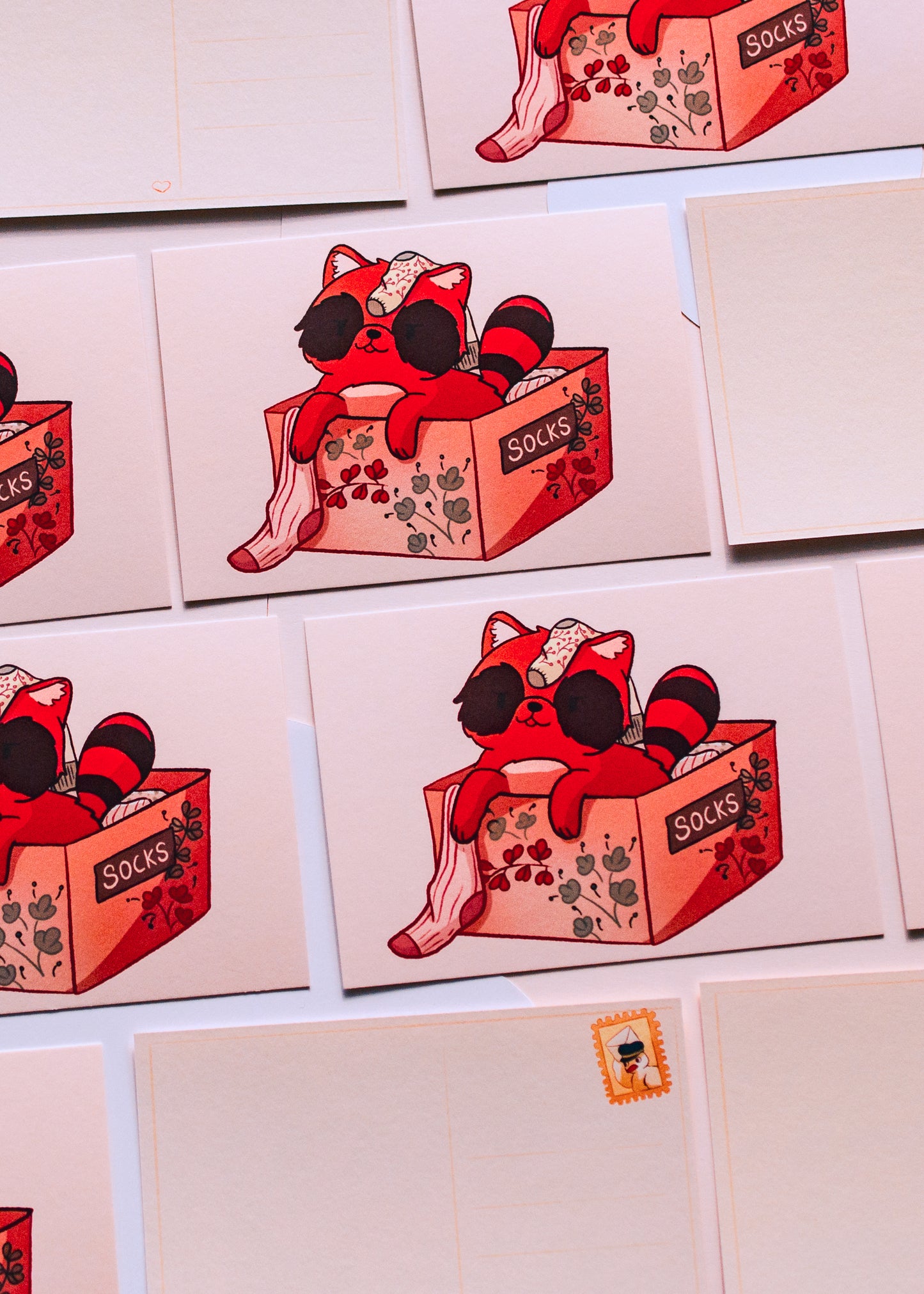 Mini prints - Tanuki in the sock basket
