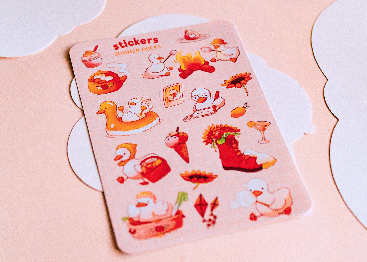 Sticker sheet - Summerly ducks 