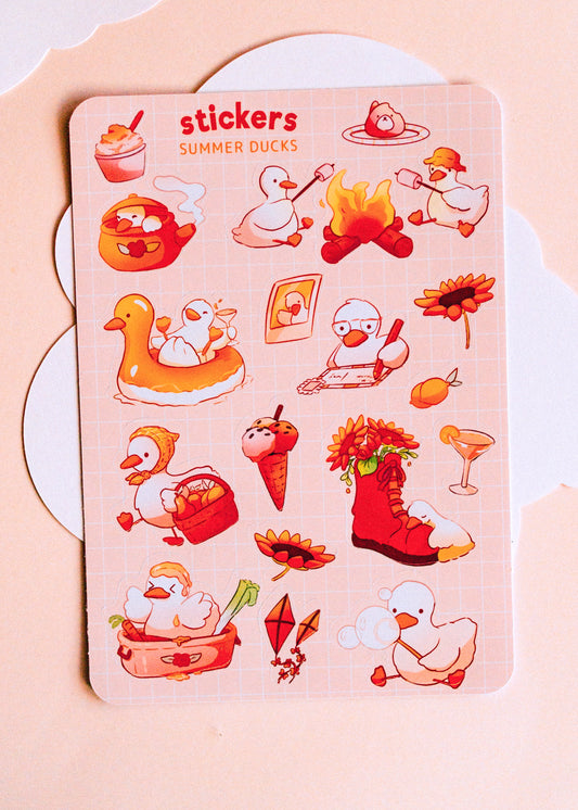Sticker sheet - Summerly ducks 