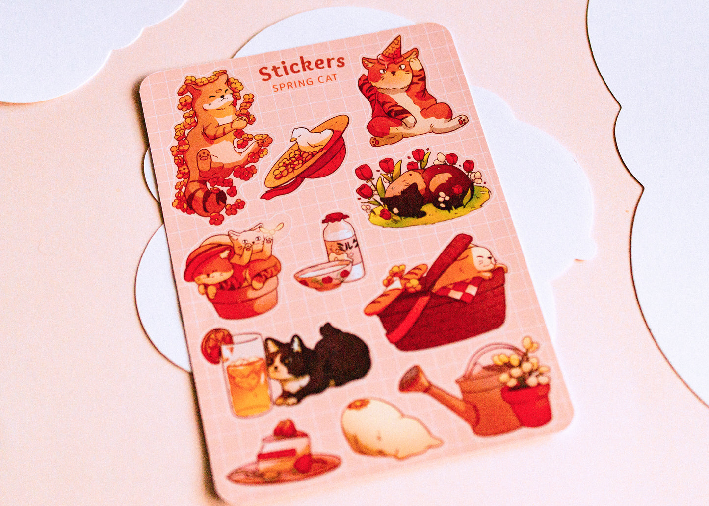 Sticker sheet - Spring kitty