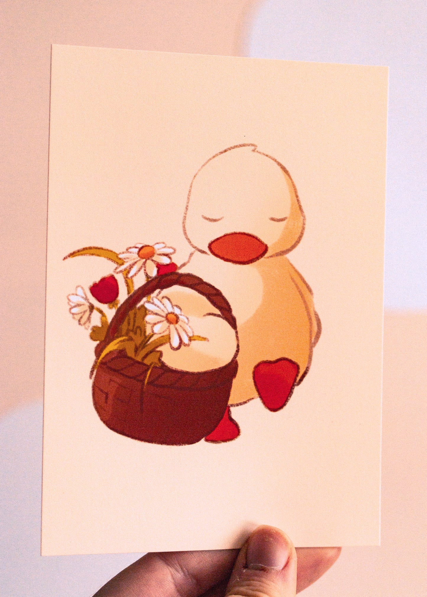 Mini prints - Ducks in flower baskets